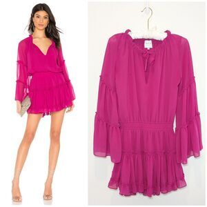 MISA Los Angeles Leeva Hot Pink Mini Dress